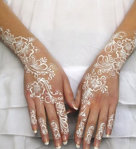 White mehndi designs