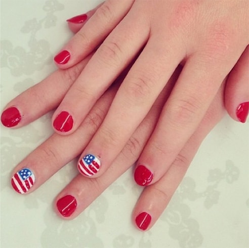 American Flag Nail Art