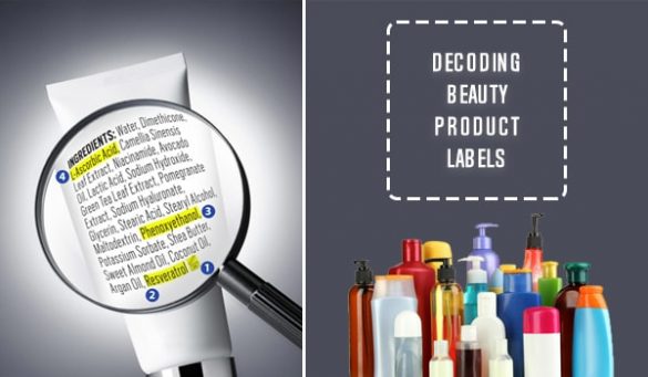 beauty products labels