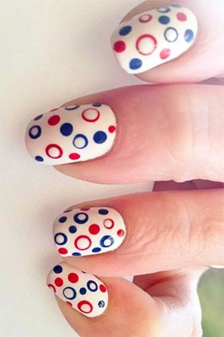 Captain America Inspired Nail Art