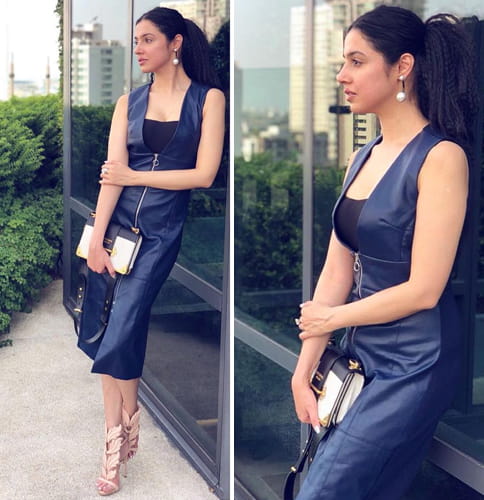 Divya Khosla Kumar in Madame zipper outfit