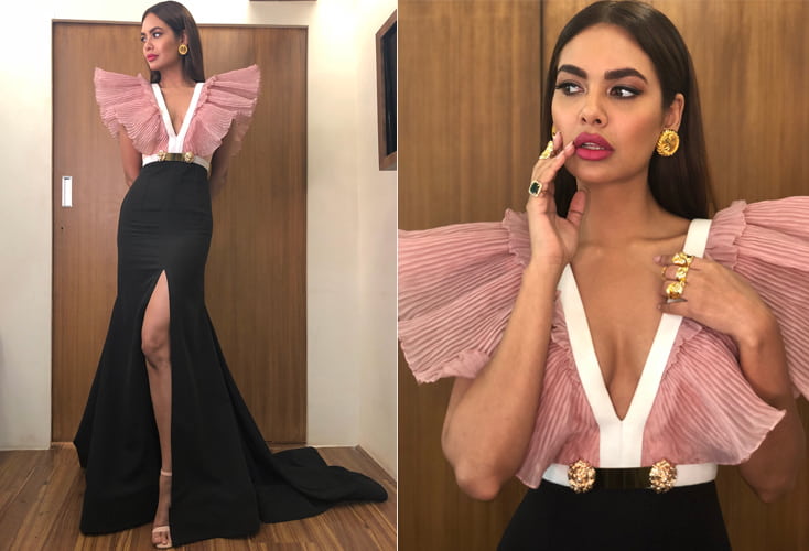 Esha Gupta in Alpana Neeraj Gown