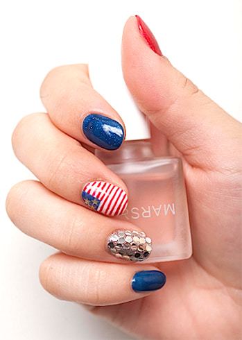 Glitter 4th of July Nails