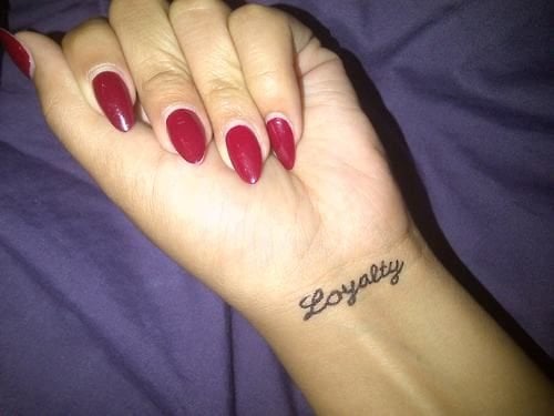 Loyalty Tattoo On Hand