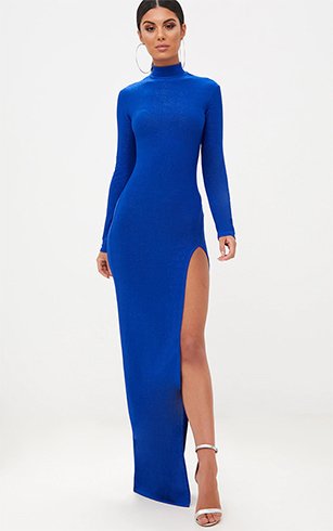 High Neck Dress With Slits