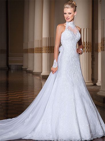 High Neck Wedding Gown