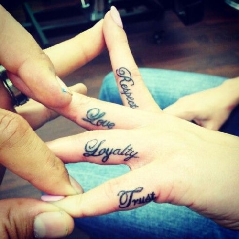 Strength Respect Loyalty Script Tattoo  Tattooed Now 