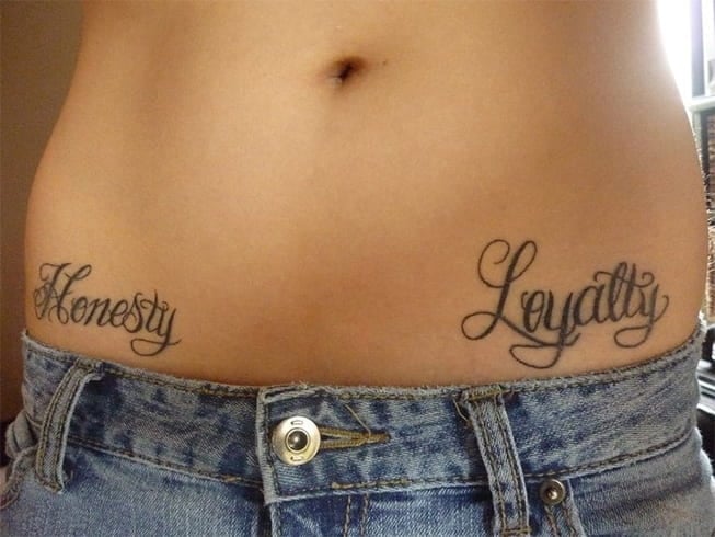 Loyalty Tattoo On Navel