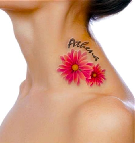 Name tattoo on neck