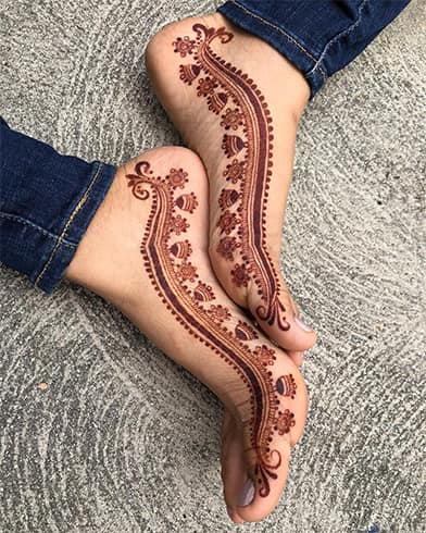 Mehndi Styles for Foot