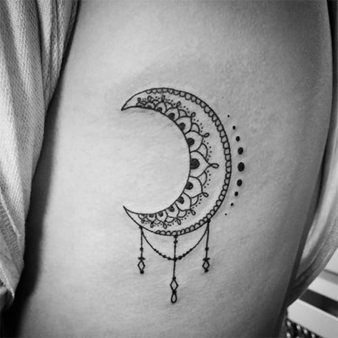 Moon Rib Tattoo