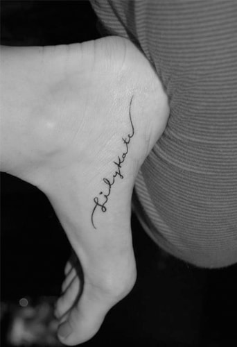 name tattoo design on your foot