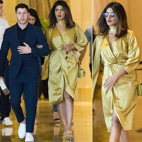 Priyanka in golden outfit