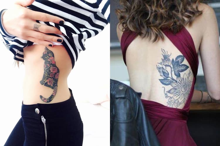 Butterfly tattoo on the left ribcage