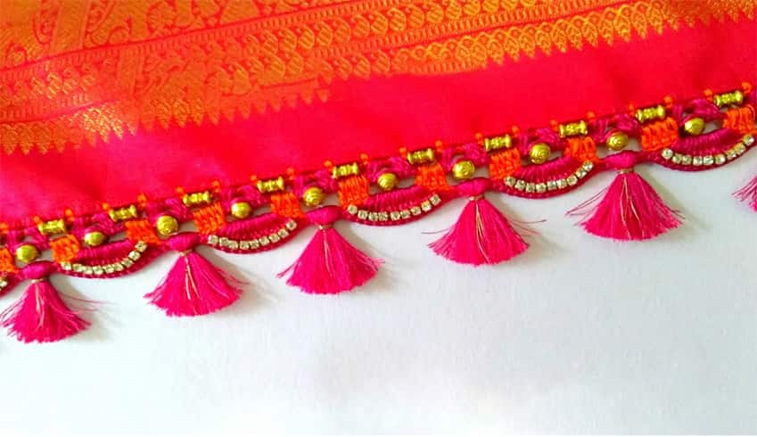 Pattu Saree Kuchu Designs | Saree Pallu knots - YouTube