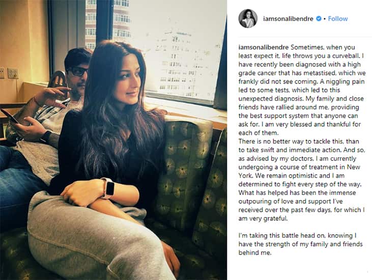 Sonali Bendre about her Cancer on Instagram