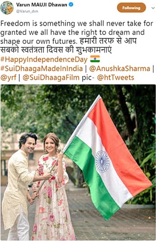 Anushka Sharma Independence Day Wishes