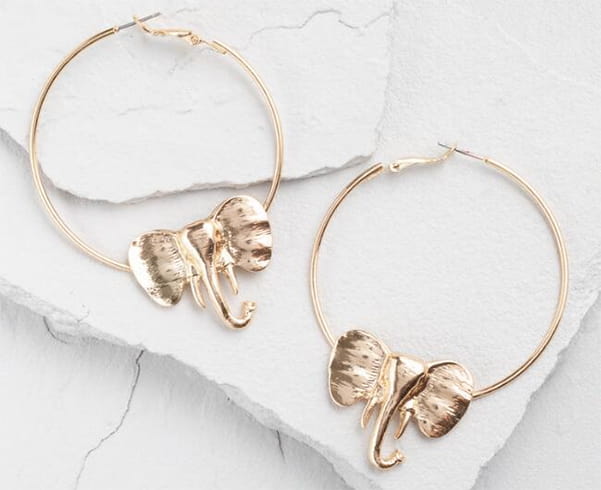 Elephant Hoop Earrings