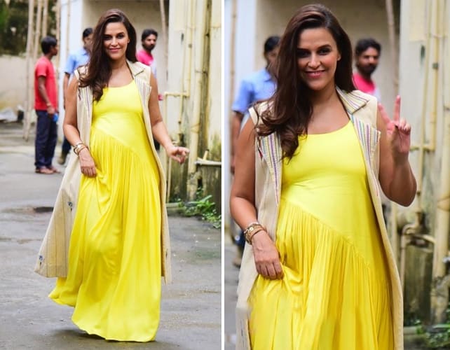 Neha Dhupia in Chandni Sahi. Dress