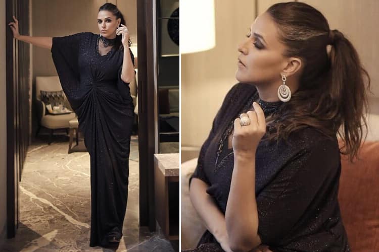 Neha Dhupia in Gurav Gupta Dress