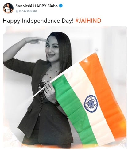 Sonakshi Sinha Independence Day Wishes