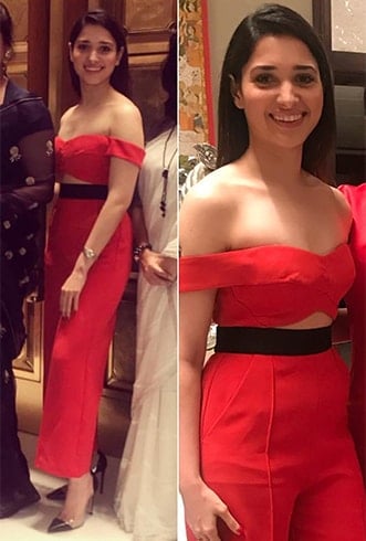 Tamannaah Bhatia Red Pantsuit