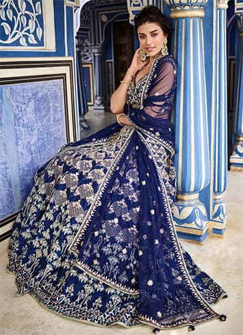 Anita Dongre Royal Blue Lehenga