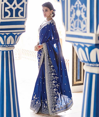 Anita Dongre Royal Blue Sari