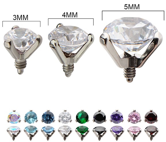 Jeweled Dermal Piercing Tops