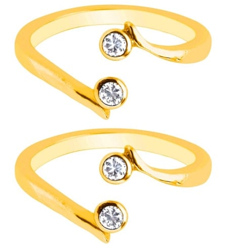 Yellow Gold Crossover Toe Rings