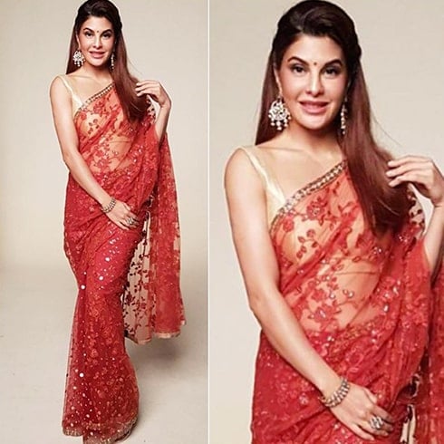 Jacqueline Fernandez Shyamal Bhumika Sari