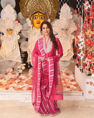 Juhi Chawla at Durga Puja