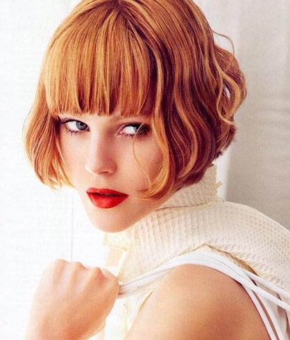 Wavy Bob With Bangs