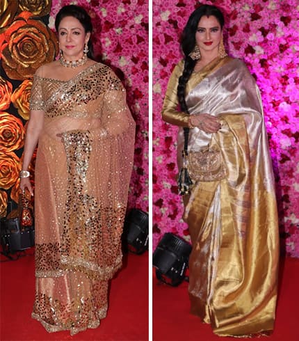 Hema Malini and Rekha At Lux Golden Rose Awards 2018