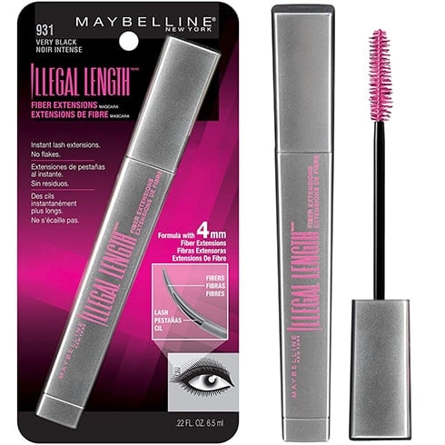 Maybelline New York Illegal Length Fiber Extensions Washable Mascara