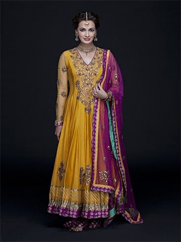 Dia Mirza in Ritu Kumar Bridal Collection