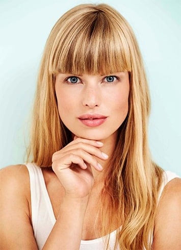 Blonde Hair With Traditional Bangs