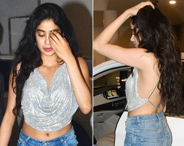 Janhvi Kapoor backless sequin top