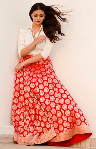 Keerthy Suresh Benarasi skirt