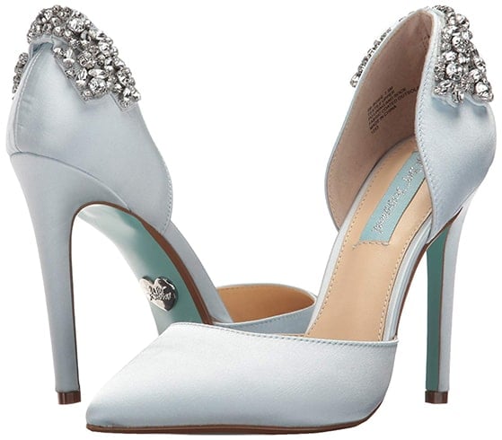 Rosie Blue Satin Pumps by Betsey Johnson