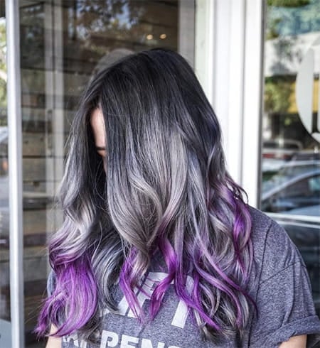 Dark Grey and Lavender Ombre