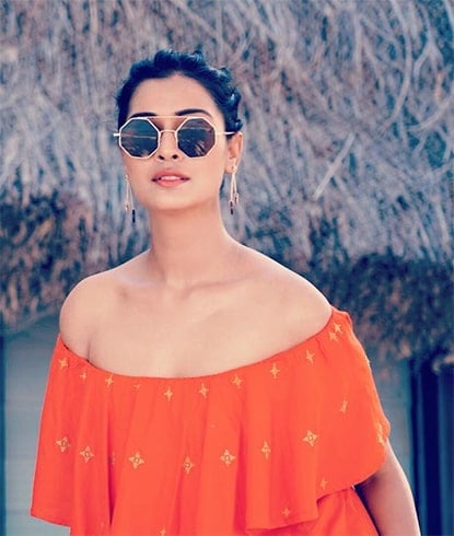 Payal Rajput Orange Dress