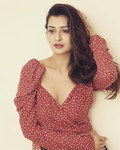 Payal Rajput Red Polka Dress