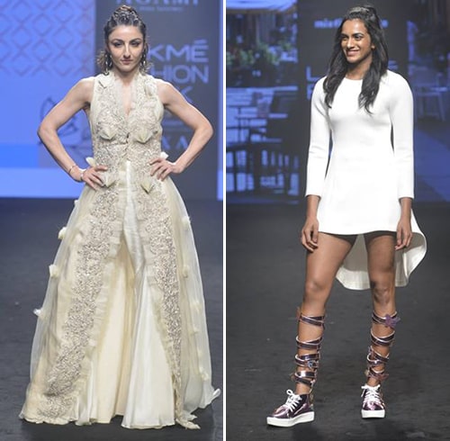 Soha Ali Khan and PV Sindhu LFW 2019