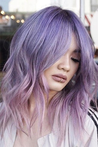 Titanium and Lavender Hair Streaks