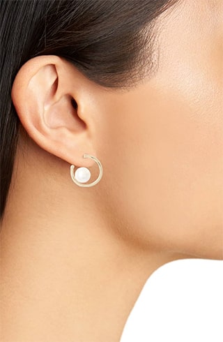 Imitation Pearl Hoops