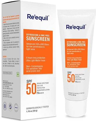 RE EQUIL SPF 50 Sunscreen for Oily, Sensitive and Acne Prone Skin