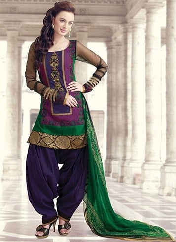 Scoop Neck Patiala Salwar Suit