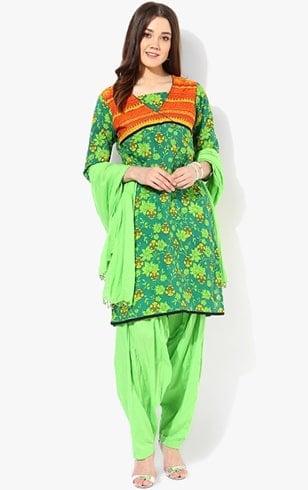 Square Neck Punjabi Suit