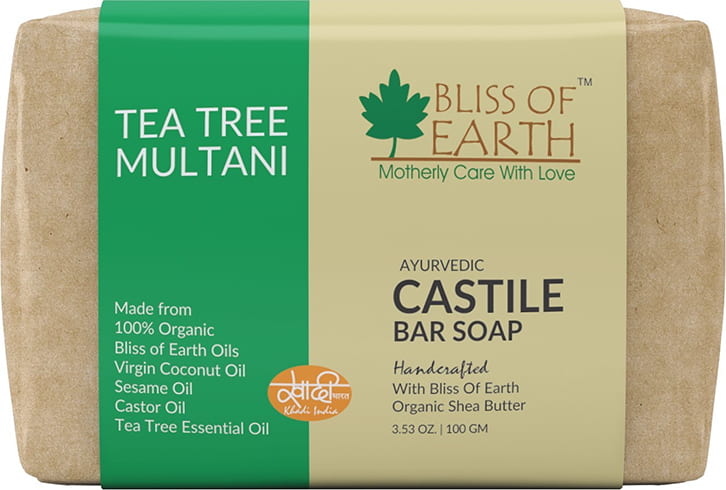 Bliss of Earth Organic Tea Tree and Multani Ayurvedic Handmade Soap